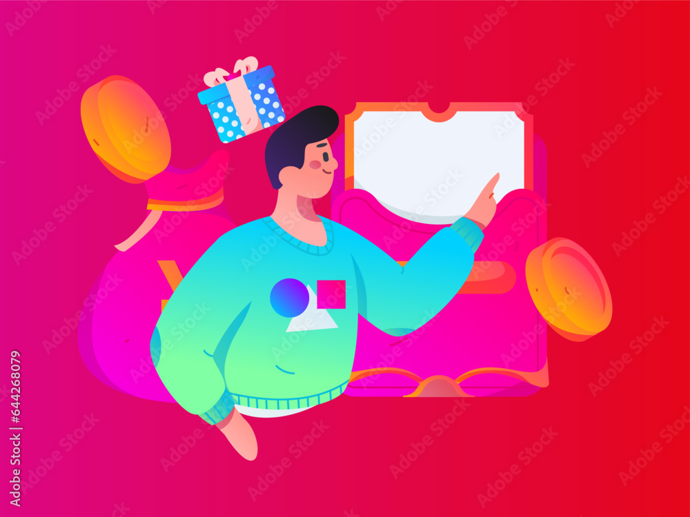 Festive Shopping E-Commerce Online Shopping People Flat Vector Concept Operation Hand Drawn Illustration Festive Shopping E-Commerce Online Shopping People Flat Vector Concept Operation Hand Drawn Illustration