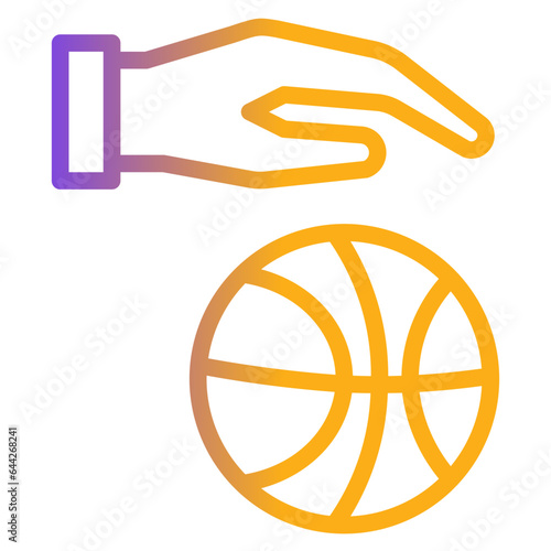  Dribble, Basketball, Ball, Hand, Trick, Play, Sport Icon, gradien style icon vector illustration, Suitable for website, mobile app, print, presentation, infographic and any other project.