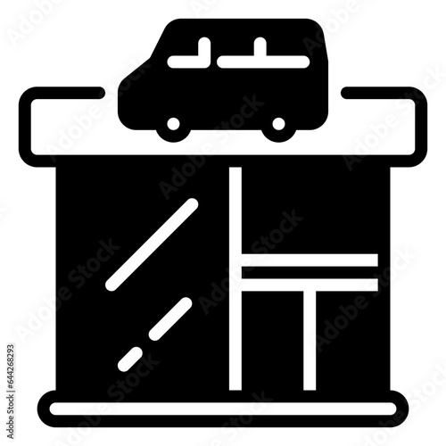 Car dealer icon, glyph icon style