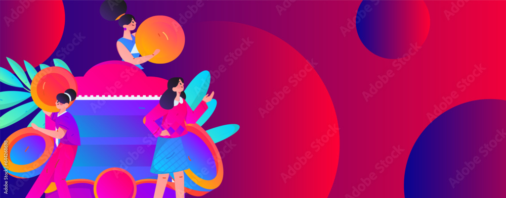 Festive Shopping E-Commerce Online Shopping People Flat Vector Concept Operation Hand Drawn Illustration Festive Shopping E-Commerce Online Shopping People Flat Vector Concept Operation Hand Drawn Illustration