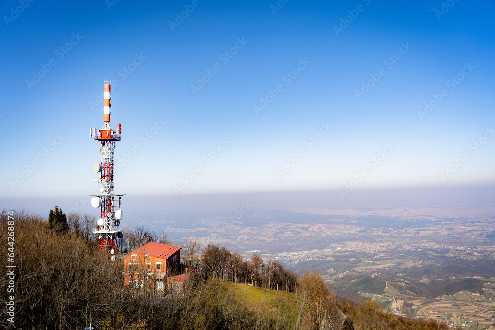 telecommunication tower in the mountains