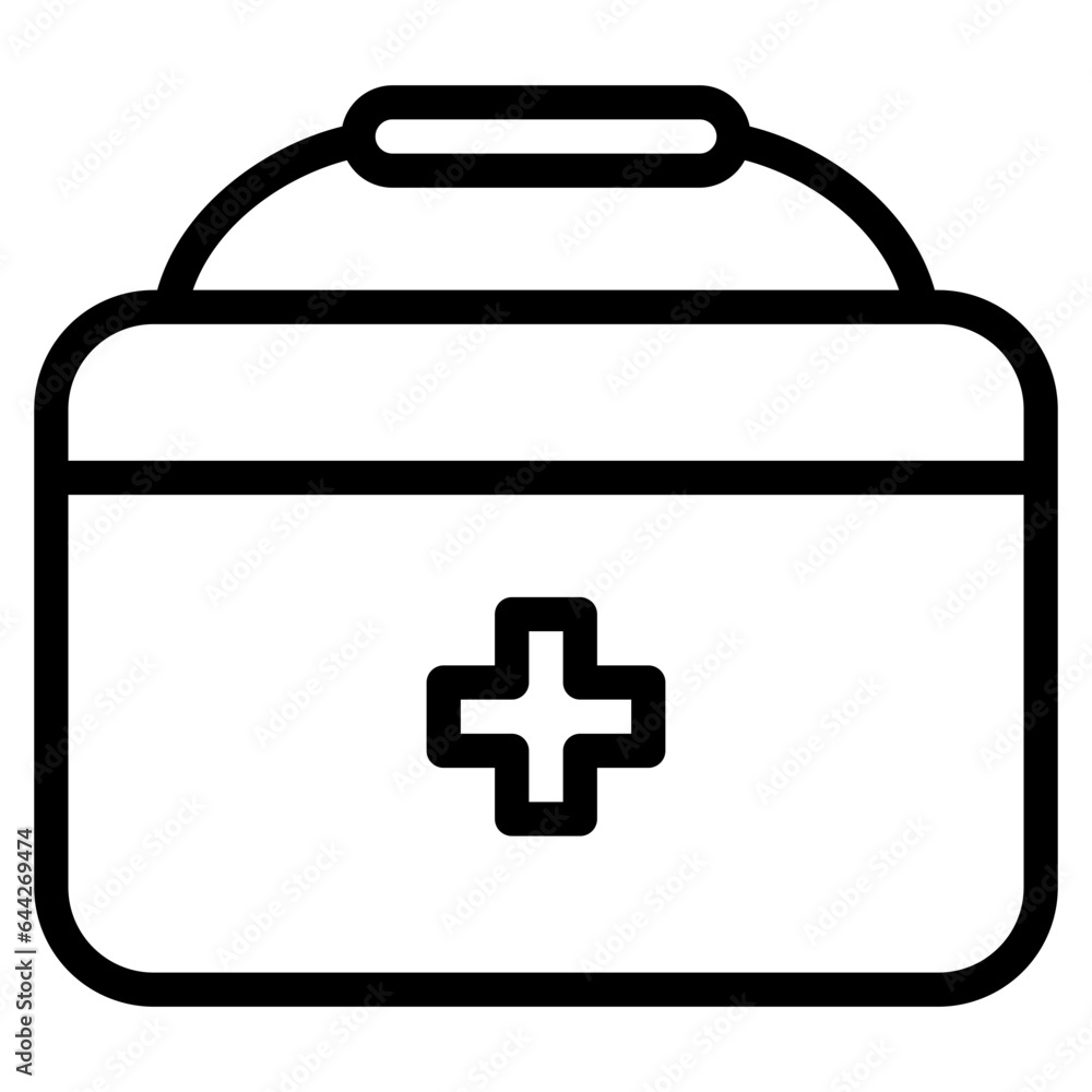 Obraz premium Aid, Bags, First, Healthcare, Kit, Medical, Basketball, Sport Icon, Line style icon vector illustration, Suitable for website, mobile app, print, presentation, infographic and any other project.