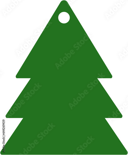 Green Christmas Tree Tag