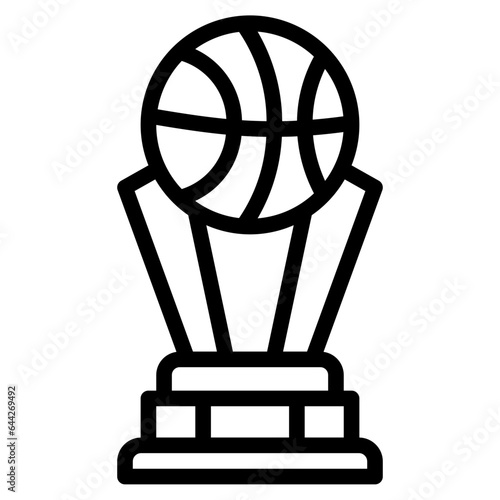  Trophy, Cup, Champion, Winner, Achievement, Basketball, Sport Icon, Line style icon vector illustration, Suitable for website, mobile app, print, presentation, infographic and any other project.