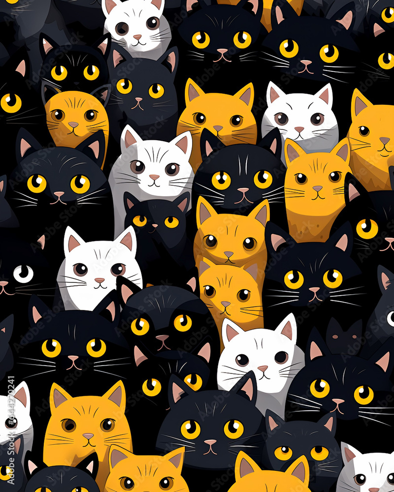 猫だらけ背景 猫だらけ背景