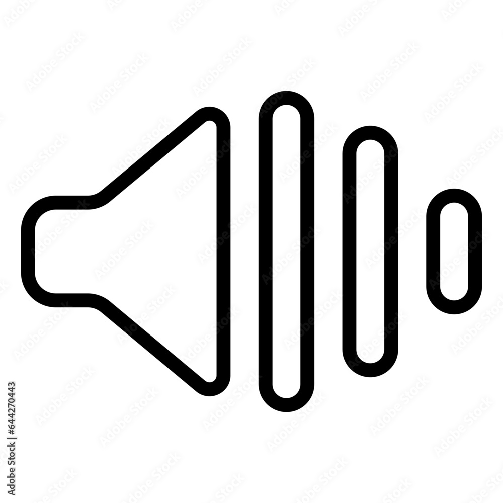 Decrease Volume icon, line icon style Decrease Volume icon, line icon style