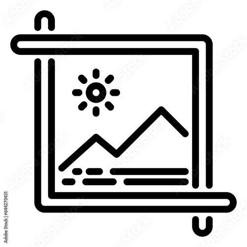 Crop Image icon, line icon style