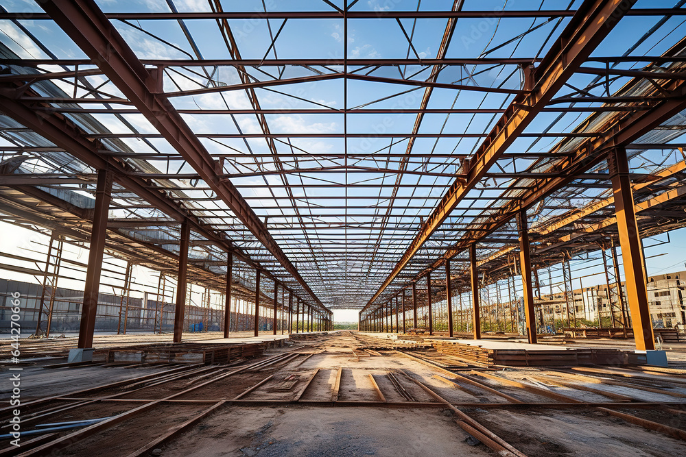 Fotografie Steel Metal Structure for project construction building