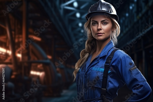 Engineer woman in factory