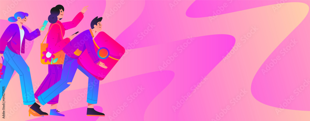 Festive Shopping E-Commerce Online Shopping People Flat Vector Concept Operation Hand Drawn Illustration Festive Shopping E-Commerce Online Shopping People Flat Vector Concept Operation Hand Drawn Illustration