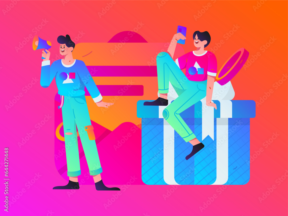Festive Shopping E-Commerce Online Shopping People Flat Vector Concept Operation Hand Drawn Illustration Festive Shopping E-Commerce Online Shopping People Flat Vector Concept Operation Hand Drawn Illustration