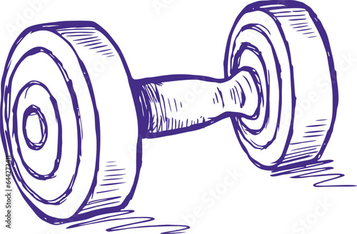 Hand drawn dumbbell.Vector Illustration