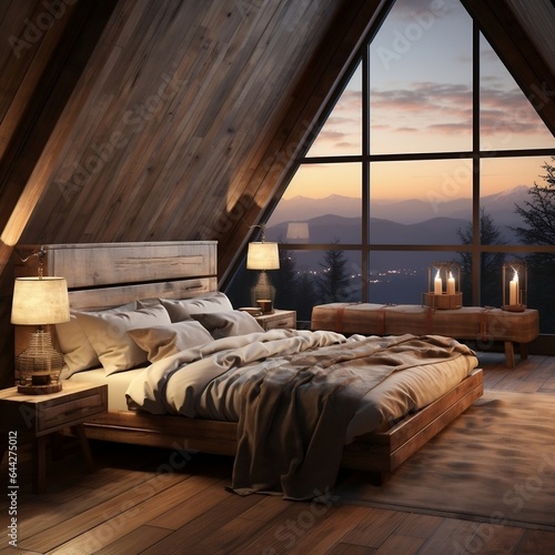 bedroom with wood and panels