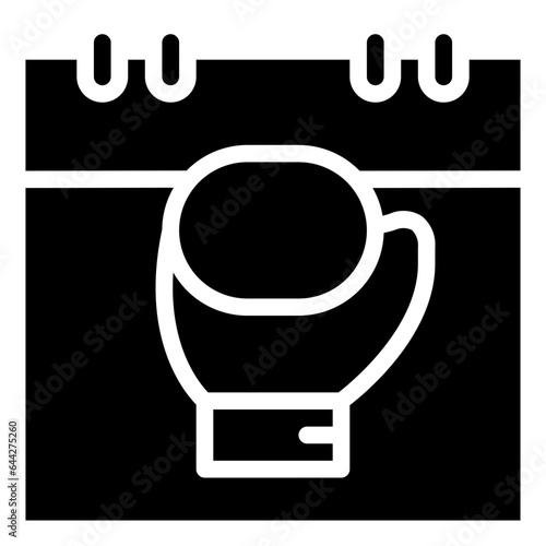  Boxer, Boxing, Calendar, Date, Fight, Fighting, Sport, time Icon, Glyph style icon vector illustration, Suitable for website, mobile app, print, presentation, infographic and any other project.