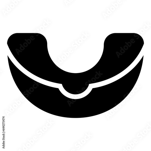  Mouthguard, Piece, Protection, gum shield, Fighting, Gear, Boxing Icon, Glyph style icon vector illustration, Suitable for website, mobile app, print, presentation, infographic and any other project.