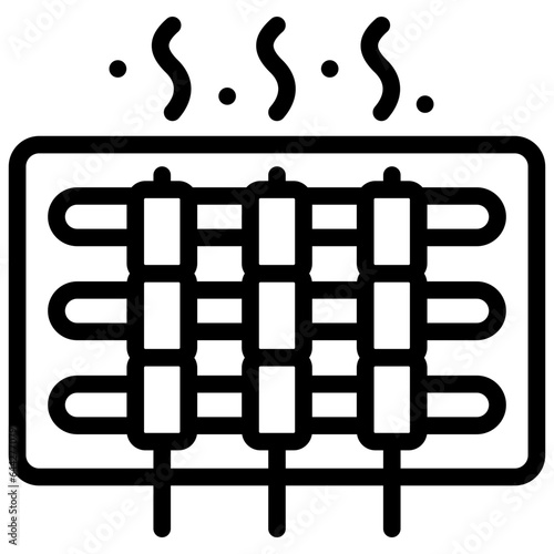 satay chicken icon illustration design with outline