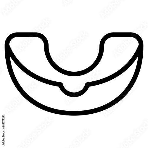  Mouthguard, Piece, Protection, gum shield, Fighting, Gear, Boxing Icon, Line style icon vector illustration, Suitable for website, mobile app, print, presentation, infographic and any other project.