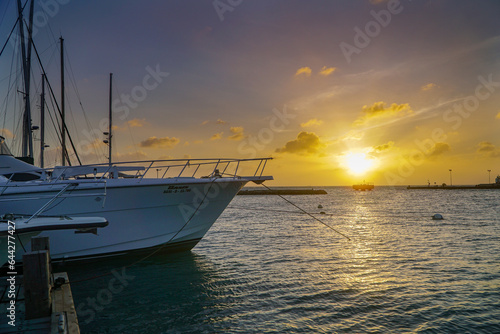 sunset in the harbor