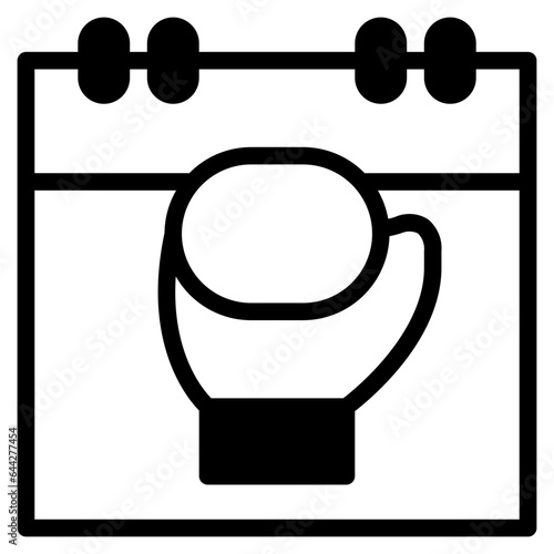  Boxer, Boxing, Calendar, Date, Fight, Fighting, Sport, time Icon, Solid style icon vector illustration, Suitable for website, mobile app, print, presentation, infographic and any other project.