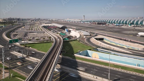 4K Timelapse of Modern Transport Network in Dubai.
