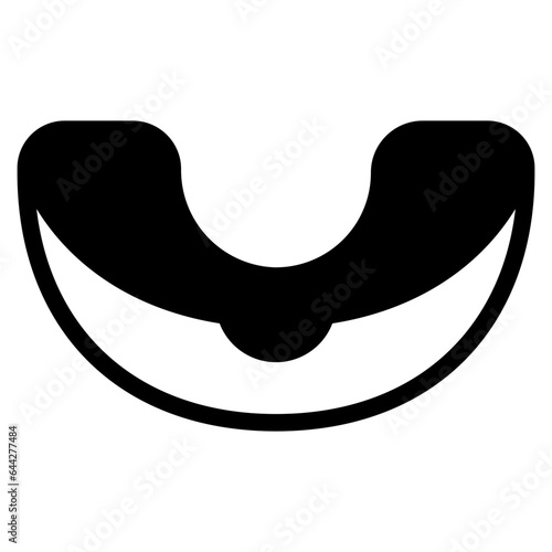  Mouthguard, Piece, Protection, gum shield, Fighting, Gear, Boxing Icon, Solid style icon vector illustration, Suitable for website, mobile app, print, presentation, infographic and any other project.