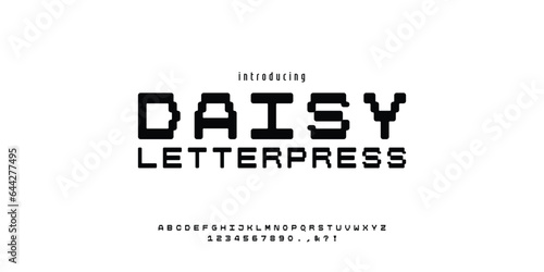 Daisy Letterpress alphabet typography font vector for logo and branding	