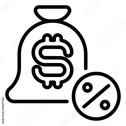 Taxation icon, line icon style