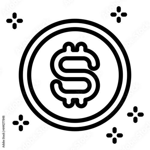 Coins icon, line icon style