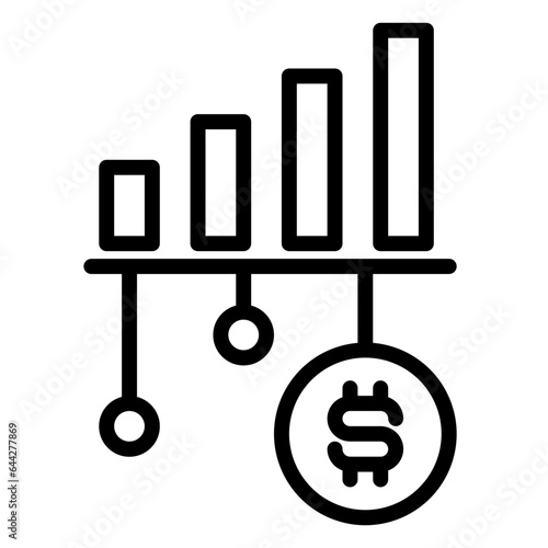 Dividends icon, line icon style