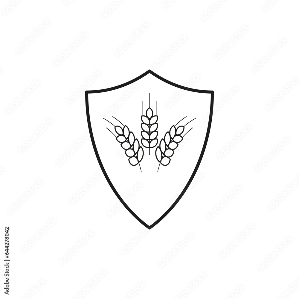 Agriculture insurance line icon. Vector illustration. EPS 10.