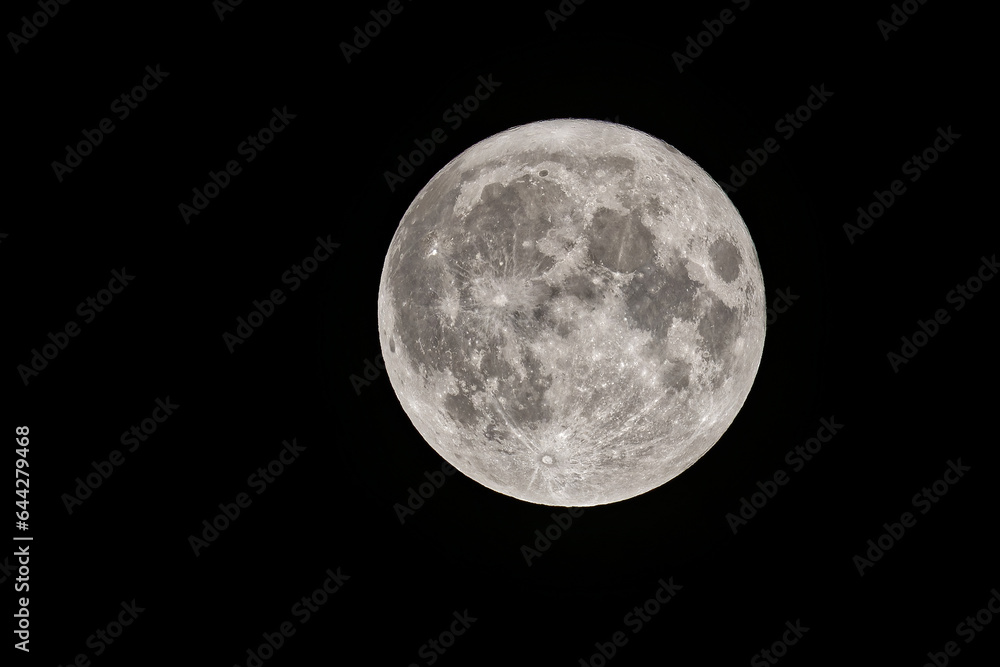 Obraz premium Rare super blue full moon on August 30, 2023 