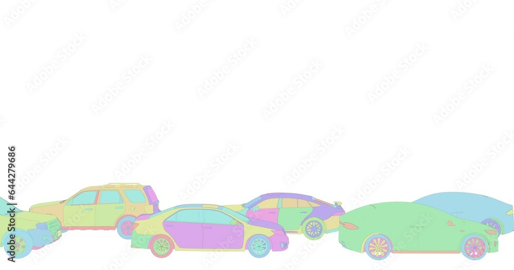 urban car traffic, abstract animation, white background urban car traffic, abstract animation, white background