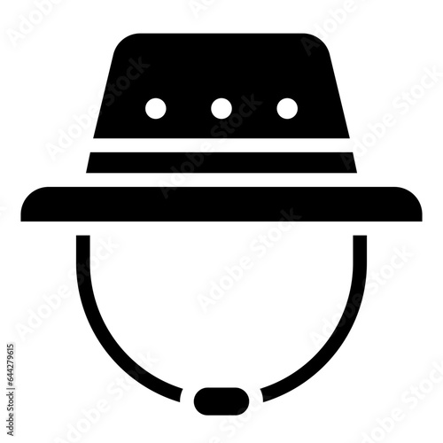  Hat, Camp, Camping, Clothes, Outdoor, Tour, Travel Icon, Glyph style icon vector illustration, Suitable for website, mobile app, print, presentation, infographic and any other project.