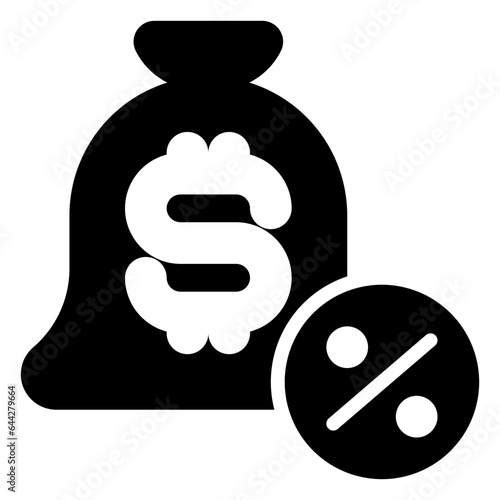 Taxation icon, glyph icon style