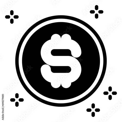 Coins icon, glyph icon style