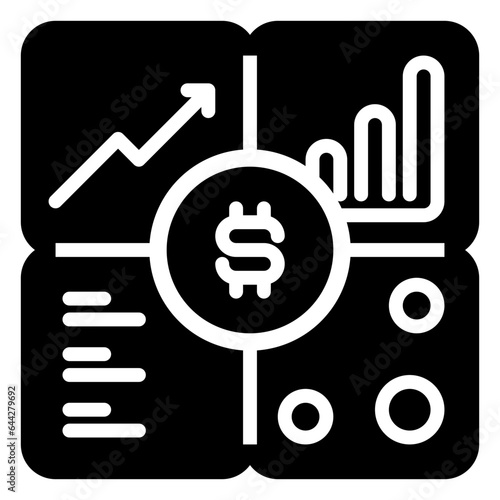Diversification icon, glyph icon style