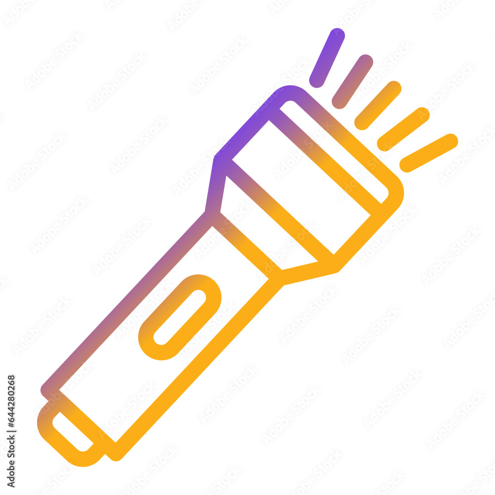 Camping, Flash, Flashlight, Light, Torch, Travel, Led Icon, gradien style icon vector illustration, Suitable for website, mobile app, print, presentation, infographic and any other project. Camping, Flash, Flashlight, Light, Torch, Travel, Led Icon, gradien style icon vector illustration, Suitable for website, mobile app, print, presentation, infographic and any other project.