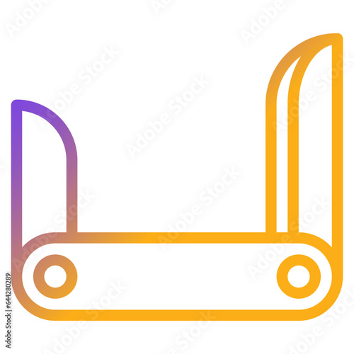  Knife, Camping, Multi, Pocketknife, Swiss, weapon  Icon, gradien style icon vector illustration, Suitable for website, mobile app, print, presentation, infographic and any other project.