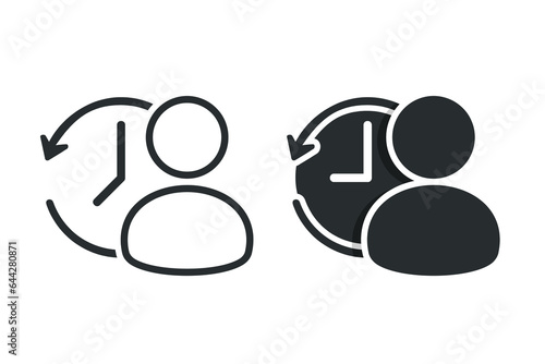 Person time backward icon. Illustration vector