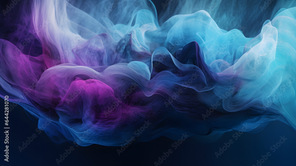Fototapeta premium 水や火のように流れる青色系の抽象背景 No.018 Abstract Background of Flowing Blue Colors like Water or Fire Generative AI