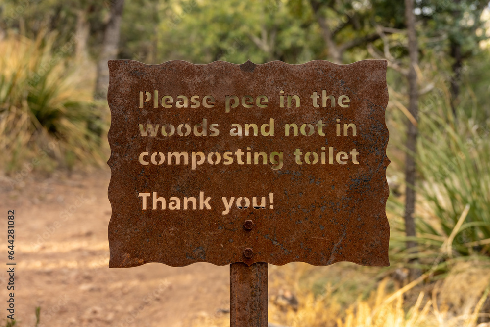 Please Pee in the Woods Sign