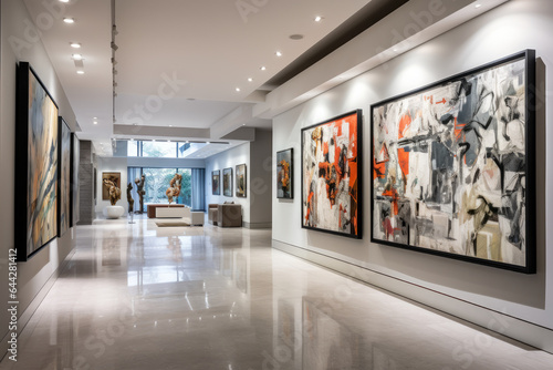 A Captivating Journey Through an Artistic Gallery-Style Hallway Interior