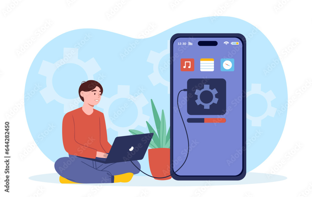 Transfer files from smartphone to computer. Synchronization of devices ...