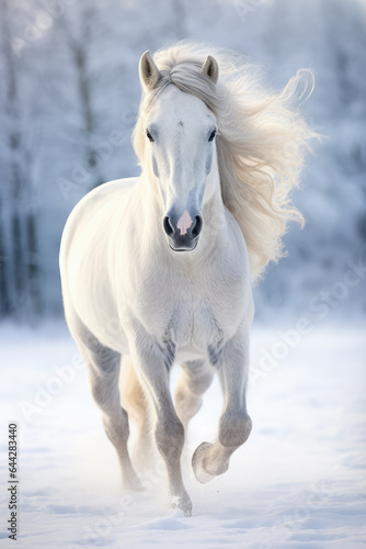 White Horse in Snow