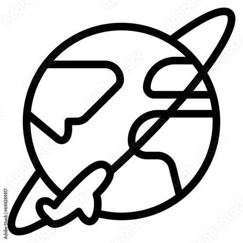 globe icon with outline style. Suitable for website design, logo, app, UI and ETC.
