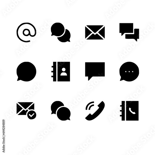 Contact us icons. Web icon set, vector Illustration on white background can used for content item photo