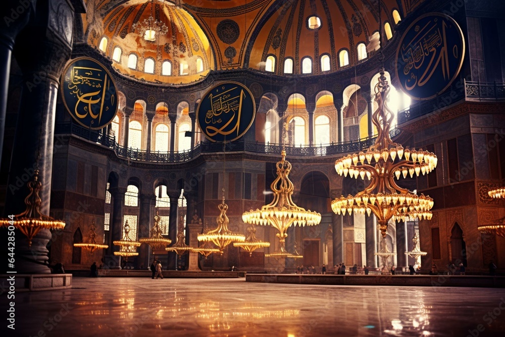 Famous Hagia Sophia monument in Istanbul. Generative AI