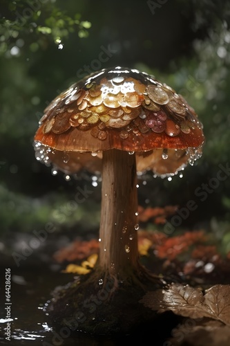 Woodland Elegance Hyperrealistic Mushroom (Generative AI)