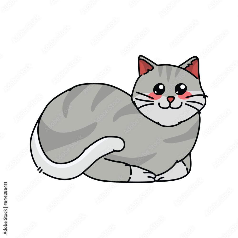 Fototapeta premium Cute cat vector illustration for your asset design