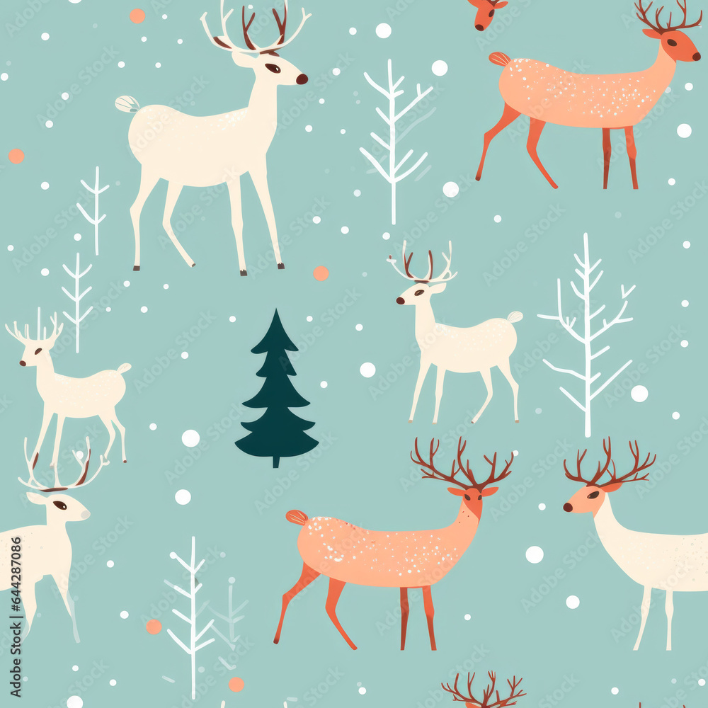 Reindeer - Santa Claus - Christmas ornament - Tile - Craft paper - Created with Generative AI technology. Reindeer - Santa Claus - Christmas ornament - Tile - Craft paper - Created with Generative AI technology.